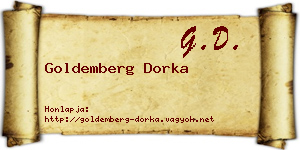 Goldemberg Dorka névjegykártya